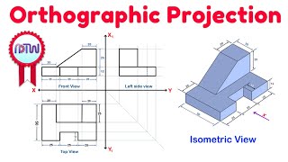 Orthographic Projection from isometric view in Engineering drawing [upl. by Funch]