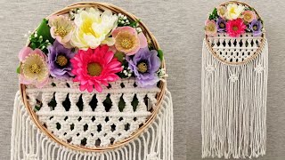 DIY CESTA COLGANTE con MACRAME paso a paso  DIY Macrame Woven Wall Basket Tutorial [upl. by Kaden]