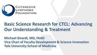 Basic Science Research for Cutaneous Tcell Lymphoma [upl. by Odanref]