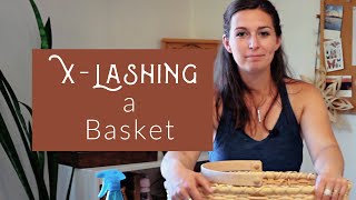 Beginner Basket Weaving Finishing a Basket Rim with XLashing [upl. by Francine]