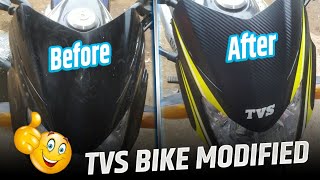 tvs sport bike modified 🔥 पुरानी बाइक को नया बना दिया 😱 ranjeet arts pamgarh [upl. by Sudnac]