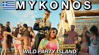 MYKONOS IS WILD  GREECES PARTY ISLAND 🇬🇷MUST WATCH  Best Beach Clubs [upl. by Nerw]