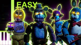 Five Nights at Freddys Movie Theme Song  EASY Piano Tutorial [upl. by Nylorahs]