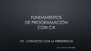 C 101  Contacto con la persistencia [upl. by Serilda243]