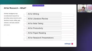 Using AI Powered Tools for Academic Success  Editage [upl. by Haida]