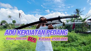 ADU KEKUATAN PEDANG  SPRING STEEL VS BOHLER K110  LEBIH KUAT MANA [upl. by Ahtaela827]