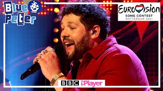 James Newman Performs Embers  Eurovision 2021 United Kingdoms Song 🇬🇧  Live on Blue Peter [upl. by Aidam297]