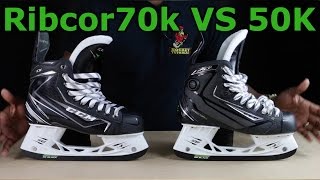 CCM Ribcor 70k vs 50k Ice Hockey skates review  What has changed [upl. by Yrovi]