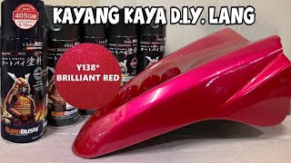 Samurai Paint Brilliant Red Y 138  How to spray paint using Samurai Kurobushi spray paint [upl. by Enitsyrk613]