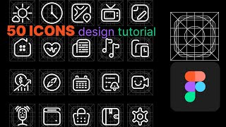 iconography tutorial icons design in figma based on icons template [upl. by Zorah]