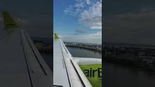 airBaltic Airbus A220300 Landing into Tallinn Airport in 4K shorts [upl. by Tremann884]