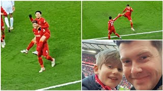 MINAMINO GOAL SEALS THE WIN MY SONS 1ST GAME LIVERPOOL 30 BRENTFORD  MATCH VLOG [upl. by Seugram171]