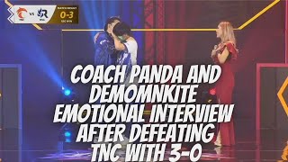 COACH PANDA AND DEMOMNKITE being emotional in their interview after defeating TNC PRO TEAM WITH 30 [upl. by Surbeck]