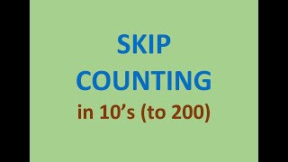 SKIP Counting in 10s  numbers up to 200 [upl. by Anelah]