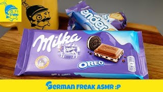 ASMR chocolate eating no talking Milka Oreo new🐮 [upl. by Airegin]