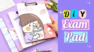 How to make cute file folder clipboard  DIY exam pad [upl. by Ahsiekrats]