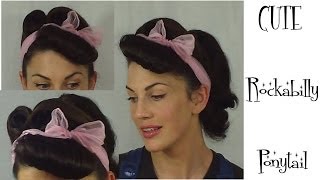 HOW to ROCKABILLY PONYTAIL retro vintage pinup hairstyle  Fitfully Vintage [upl. by Suhpesoj83]