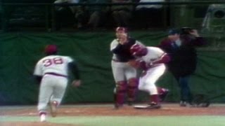 1975 WS Gm3 Fisk gets tangled up with Armbrister [upl. by Eeldarb]