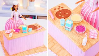 👩🏻‍🍳 Baker BARBIE Doll CAKE 💖 I turned my studio into a CAKE [upl. by Kucik]