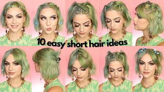 10 EASY HAIRSTYLES FOR SHORT HAIR  Sophie Hannah [upl. by Lanuk]