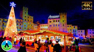 Arezzo  One of the Most Beautiful Christmas Market🎄 in Italy🇮🇹  A Picturesque Xmas⭐️ Walking 4K [upl. by Omle]