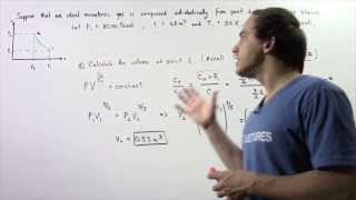 Adiabatic Compression of Monatomic Ideal Gas Example [upl. by Naillik]