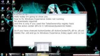 Repair Windows Experience index  WEI not running  windows 7 [upl. by Joni788]