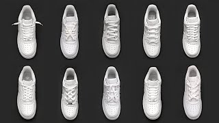 10 Cool Shoe Lace styles Nike Air Force 1  Shoe lacing tutorials [upl. by Drallim]