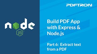 Part 6  Extract text from a PDF  Build PDF App with Express amp Nodejs [upl. by Gabbey]