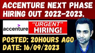 🔴Accenture Next Phase Hiring 20222023 Out  Accenture Screening Mail [upl. by Annasor]