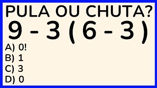 🔥5 QUESTÕES DE MATEMÁTICA PARA DESTRAVAR SEU CÉREBRO🧠 NÍVEL 1 [upl. by Oiceladni]