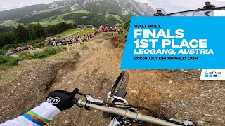 GoPro Vali Holl does it again 1ST PLACE in Leogang Austria  24 UCI Downhill MTB World Cup [upl. by Acirederf]