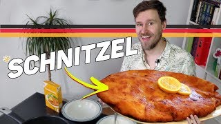 RECEITA TRADICIONAL DE SCHNITZEL O BIFE A MILANESA DA ALEMANHA  Alemanizando [upl. by Decca]