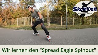 Wir lernen den Spread Eagle Spinout  Inliner Drehstop lernen  Inline Skating  Bremsen lernen 05 [upl. by Wernda]