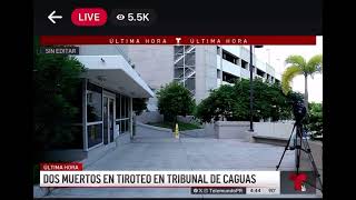 Tiroteo en Tribunal de Caguas queda captado en TV en vivo [upl. by Aniaz]