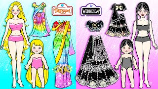 Rainbow VS Black Mother amp Daughter NEW FASHION  Barbie Family Handmade  DIY Arts amp Paper Crafts [upl. by Codd]