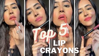 Top 5 Lip Crayons  Lip Swatches shorts [upl. by Eniamirt895]