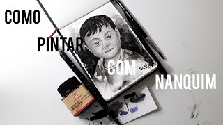 AGUADA DE NANQUIM E DICAS DE COMO UTILIZAR A TINTA [upl. by Kacerek]