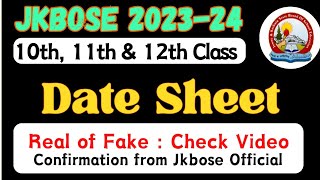 Jkbose 10th 11th amp 12th Class Softzone Datesheet Released  Confirmation from Jkbose Officials [upl. by Jentoft25]