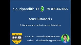 8Azure Databricks Database amp Table [upl. by Akinorev]