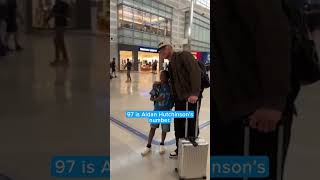 Young football fan has chance meeting with his hero at the airport  Humankind goodnews shorts [upl. by Ayrotal]