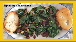 Ensalada tibia de espinacas Espinacas a la catalana [upl. by Eignat]