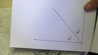 Finding 45 Degree From A Right Angle Using A Compass  How To Draw  Bisect  Bisection [upl. by Aylward]