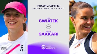 Iga Swiatek vs Maria Sakkari  2024 Indian Wells Final  WTA Match Highlights [upl. by Mccandless]