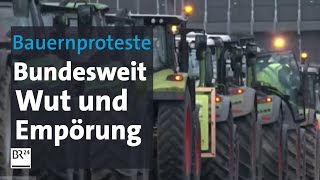 Bundesweite Bauernproteste Wut und Empörung wegen Kürzungen  BR24 [upl. by Aryn763]