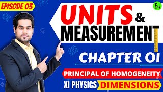 UNITS AND MEASUREMENTS  EP 3  Principle of Homogeneity CBSE CLASS 11 PHYSICS CHAPTER 1 [upl. by Enimsay]