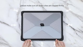 How to Put On and Remove MacBook Case  Fintie Tuatara HeavyDuty Case [upl. by Eentrok]