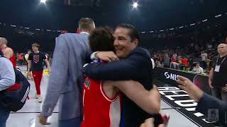 The hug of Teodosić and coach Sfairopoulos shows perfectly how much this trophy means to Zvezda [upl. by Farica]