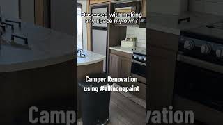 DIY Camper Remodel Painting Kitchen Cabinets in a Camper [upl. by Allecram]