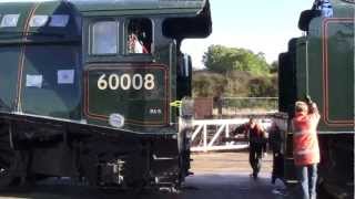 A4 60008 Dwight D Eisenhower tender and loco being reunited  Locomotion Shildon 51012 pt 3 [upl. by Atirhs]